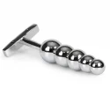 Long Beaded Metal Butt Plug