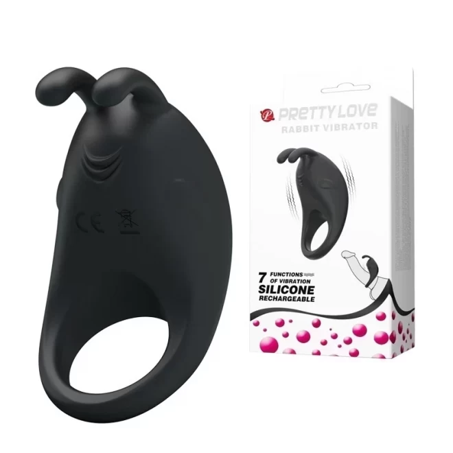 Pretty love rabbit vibrator ring black