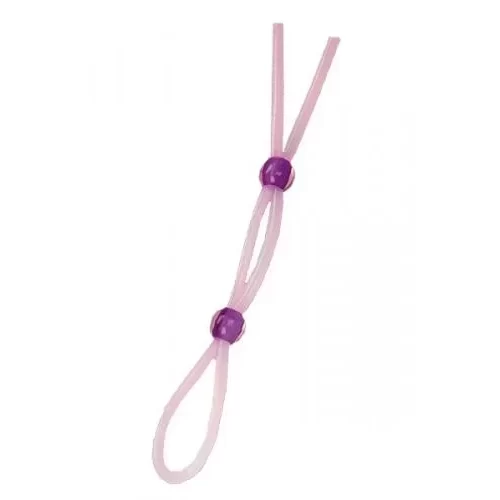 Regulowany, podwójny ring na penisa 7 silicon cock ring with 2 beads lavend