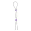 Regulowany, podwójny ring na penisa 7 silicon cock ring with 2 beads lavend