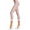 Lace Leggings With Floral Design - White