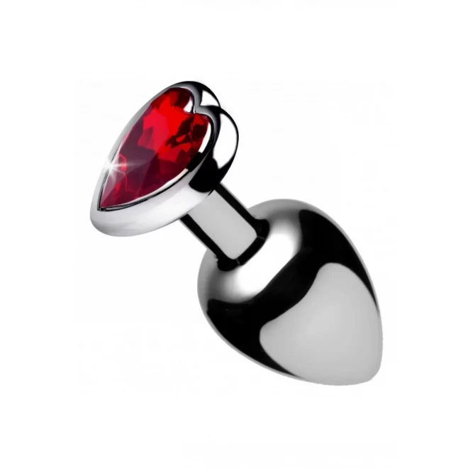 Red heart gem anal plug medium