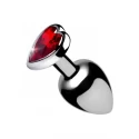 Red heart gem anal plug large