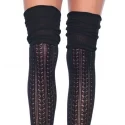 Kryjące pończochy za kolano Over The Knee Scrunch Sock Black