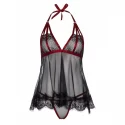 Koszulka z dodatkiem koronki Halter babydoll and string