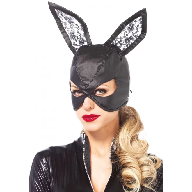 Faux Leather Bunny Mask