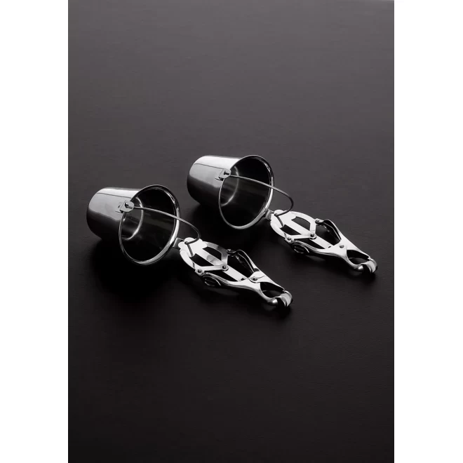 2 nipple clamps with buckets