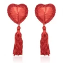 Bielizna-Heart Nipples Tassels RED