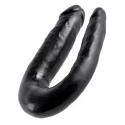 King cock u-shaped small double trouble - black