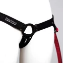 Uprząż strapon strap and bound denim, black-red