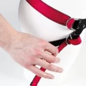 Uprząż strapon strap and bound denim, black-red