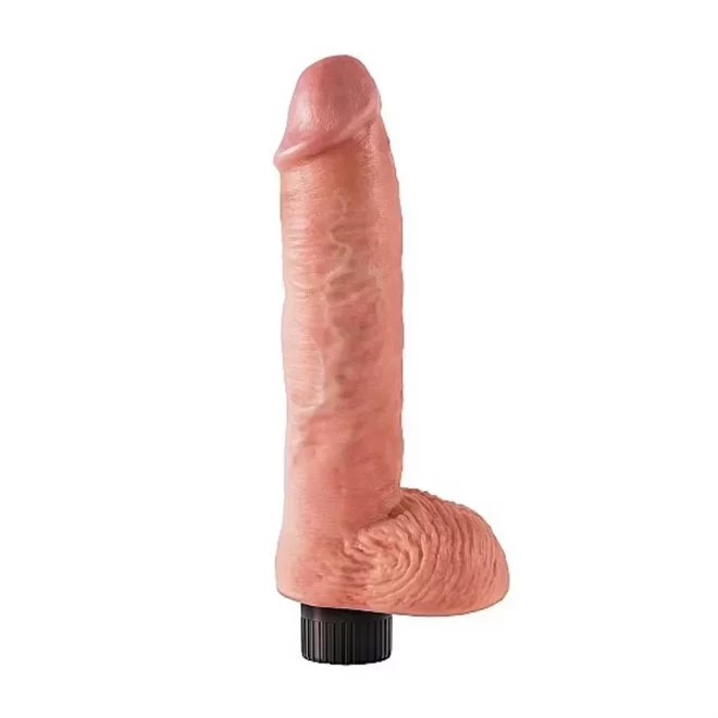 Super realistyczny wibrator z jądrami King Cock - Cock With Balls 10 (2 kolory)