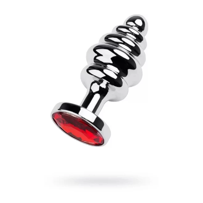 Toyfa Metal Anal plug metal with red crystal S 139g