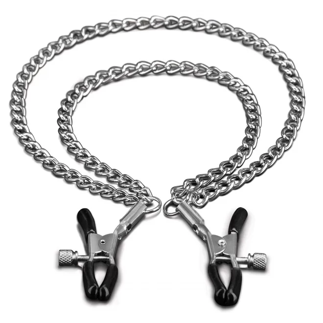 Steamy shades adjustable double chain nipple clamps