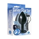 Bejeweled annodized stainless steel plug - colbalt