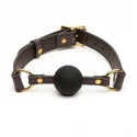 Coco de mer leather ball gag brown