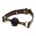 Coco de mer leather ball gag brown