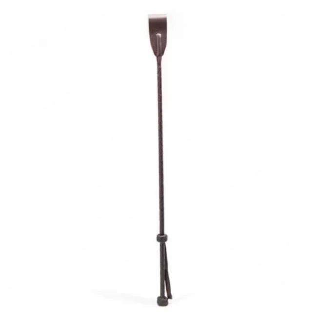 Coco de mer leather riding crop brown