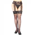 Vixson Lace Garterbelt With Stockings - Black
