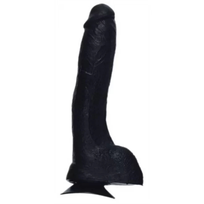 Dildo z jądrami Dong with balls - ultimate - black - 23 cm. (9 inch)