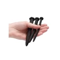 Silicone rugged nail plug set - urethral sounding - black