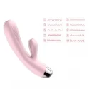 Wibrator-Silicone Vibrator and Pulsator Pink USB 10 Function / Heating