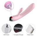 Wibrator-Silicone Vibrator and Pulsator Pink USB 10 Function / Heating