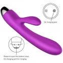 Wibrator-Silicone Vibrator and Pulsator Purple USB 7+7 Function / Heating