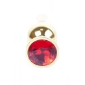 Plug-Jawellery Gold BUTT PLUG- Red