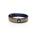 Fetish Boss Series Collar with crystals 3 cm gold