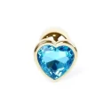 Plug-Jawellery Gold Heart PLUG- Light Blue