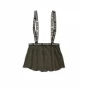 Skater Skirt With Suspenders - Black/Gold