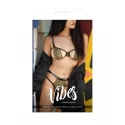 Bra Set With Open Cups - Black/Green