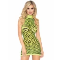High neck zebra mini dress