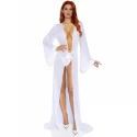 Faux fur trimmed robe & string