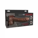 Hollow Vibrating Strap-On 19 cm - Dark