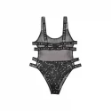 Bodysuit With Zodiac Print - Black/Metallic