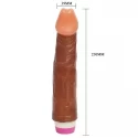 Vibrator - 1064 , PVC , 2AA Batteries, Color Brown