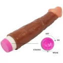 Vibrator - 1064 , PVC , 2AA Batteries, Color Brown