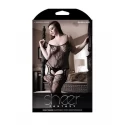 Lace Catsuit With Open Crotch - Black