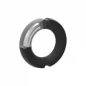 Hybrid silicone covered metal cock ring - 45mm