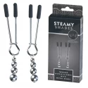 Steamy shades tweezer nipple clamps with metal beads