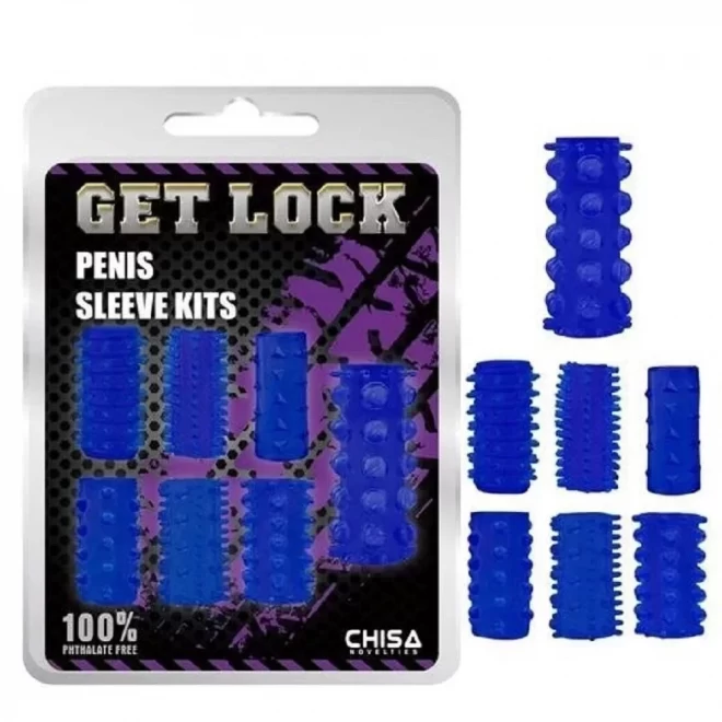 Penis Sleeve Kits-blue 7 pcs