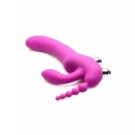 Regal rider triple g vibrating silicone strapless strap on - pur