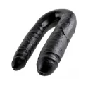 King cock u-shaped large double trouble - black