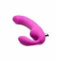 Royal rider vibrating silicone strapless strap on