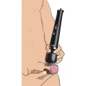 Vibra-stroke masturbator wand attachment