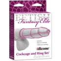 Siliconowy pierściń z nasadką w kształcie klatki - Cockcage and Ring Set Blk