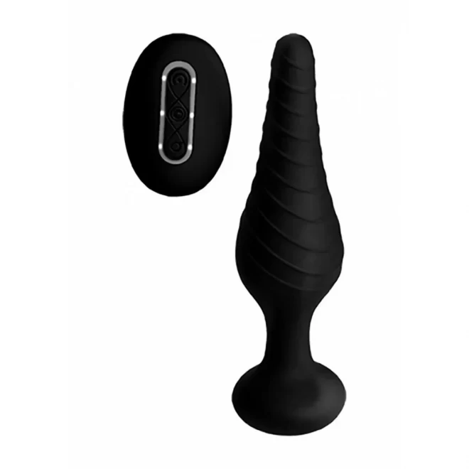 Silicone vibrating anal plug with remote control