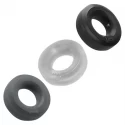 Hünkyjunk cockring 3-pack - black tar + cobalt + aqua